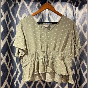 SO Green Peplum Top Size L